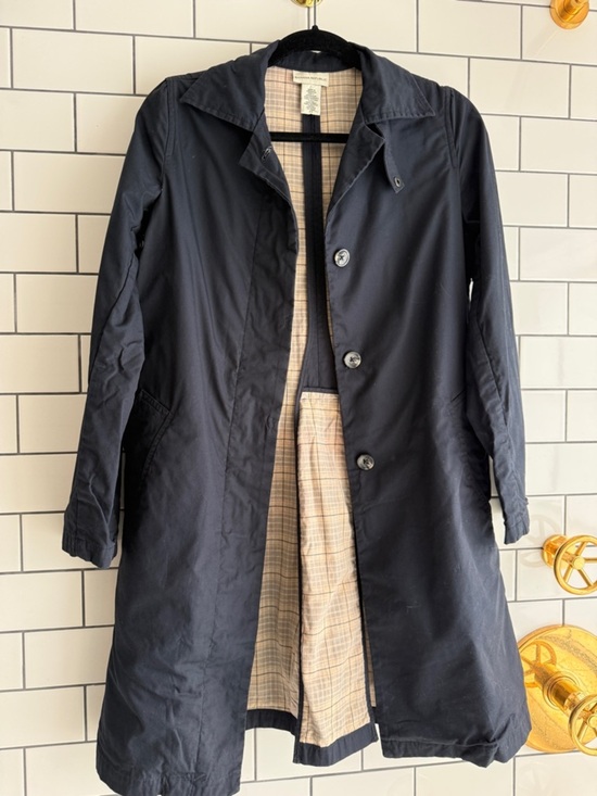Banana Republic Jackets & Blazers - Banana Republic Navy Trench Coat with Plaid Lining